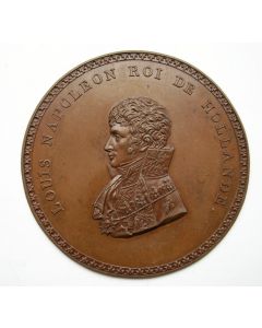 Plaquettepenning met afbeelding van Koning Lodewijk Napoleon [1808]