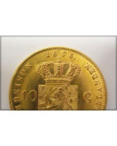 10 gulden goud, 1875, overslag op 1874