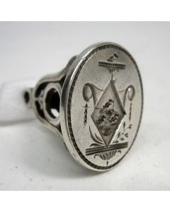 Zilveren signet met familiewapen Van der Sande,18e eeuw