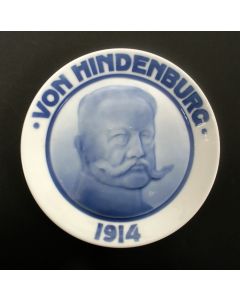 Duits patriottisch wandbord, Hindenburg, uitvoering Rosenthal, 1914