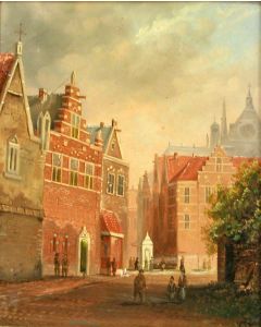 Hollandse School (gemonogrammeerd C.S.), Stadsgezicht Haarlem, 19e eeuw