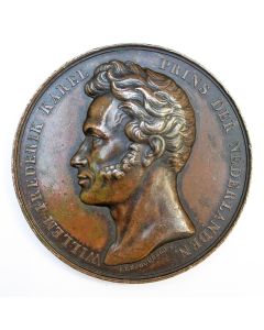 Erepenning / beloningspenning van Prins Frederik der Nederlanden, met een gravering op naam van de Belgische vrijmetselaar Feréol Fourcault, 1861