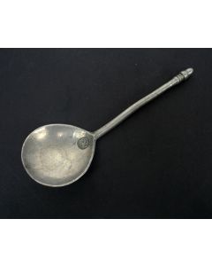 Tinnen knopsteellepel, 18e eeuw