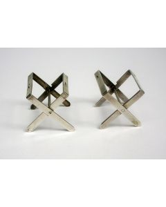 Stel zilveren miniatuur schragen, 19e eeuw