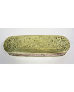 Gegraveerde tabaksdoos met de voorstellingen van twee bijbelse koningen, 18e eeuw