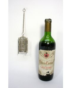 Zilveren miniatuur vogelkooi/papegaaienkooi, 19e eeuw