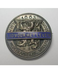 Zilveren insigne ANWB, 'Lid voor het leven', ca. 1900