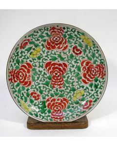 Chinees porseleinen bord, Famille Verte, 18e eeuw