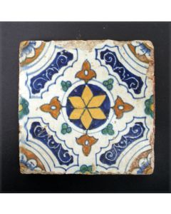 Polychrome ornamenttegel, ca. 1600