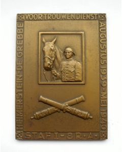 Plaquette voor trouwe dienst, Staf van de 1e Afd. van het 8e Regiment Artillerie, 1940