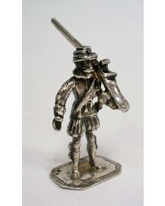 Zilveren miniatuur musketier / klovenier, 18e eeuw