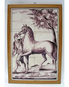 Tegeltableau, paard, 19e eeuw