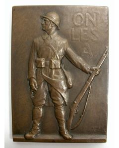 Bronzen plaquette, Hereniging Straatsburg met Frankrijk, 1918