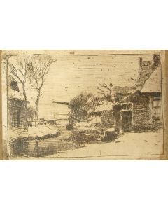 Cornelis Vreedenburgh, Boerderij in de sneeuw, etsje