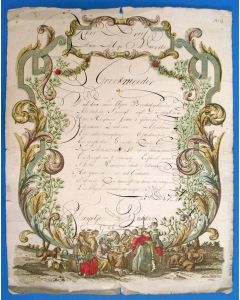 'Kerstbrief' met calligrafie, 1798