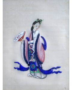 Chinese schildering op pithpapier, 19e eeuw