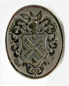 Zilveren signet met familiewapen Van der Schrieck / Van Schriek, 18e eeuw