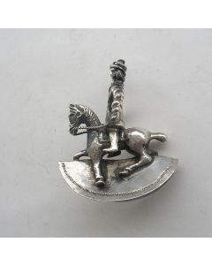 Zilveren miniatuur, hobbelpaard, H.G. Wijnands, Den Haag, 19e eeuw