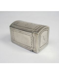 Zilveren reukdoosje, koffertje,  Jan Jacob Duwel, Schoonhoven 1798