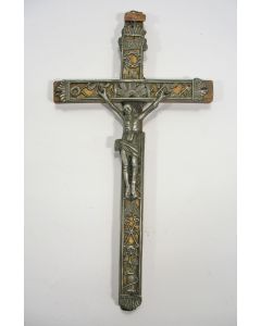 Crucifix met tinnen corpus, ca. 1800