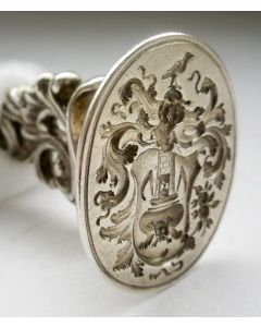 Zilveren signet met vanitas symbolen, Cornelis van Straatsburg, Utrecht 1748