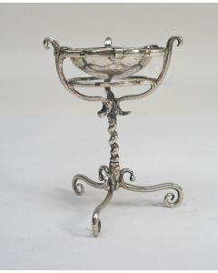 Zilveren miniatuur bordenwarmer, 18e eeuw