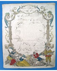 'Nieuwjaars Brief' met calligrafie, ca. 1800