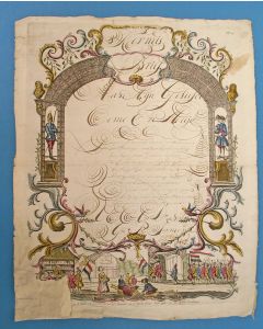 'Kermis Brief' met calligrafie, 1807