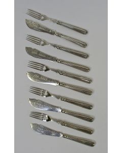 5 zilveren viscouverts, parelrand, 1894