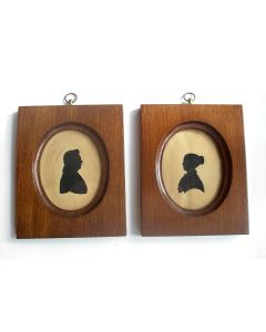 Silhouetportretten van Ds. Rutgers, predikant te Groningen, en zijn echtgenote, ca. 1840