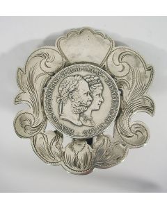 Zilveren muntmedaillon, Keizer Frans-Joseph en Keizerin Sissi van Oostenrijk, 1879