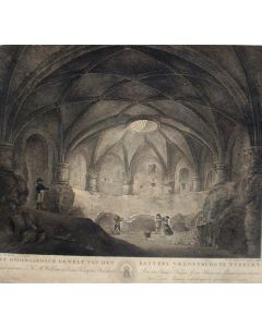  'Het onderaardsch gewelf van het kasteel Vredenburg te Utrecht.', ets/aquatint, 1816