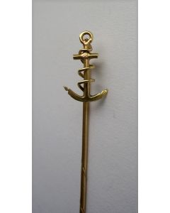 Gouden dasspeld met marinesymbool, 19e eeuw