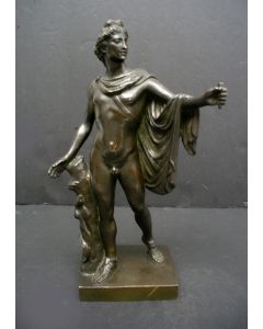 Classicistisch bronzen beeld, Apolllo, 19e eeuw