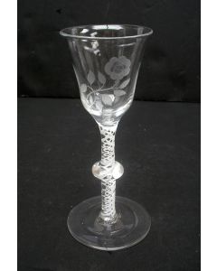 Gegraveerd 'Jacobite' slingerglas, 18e eeuw