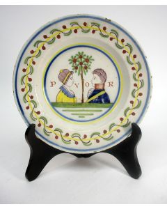 Delfts bord met orangistische voorstelling, ca. 1810