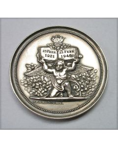 Penning, zilveren huwelijk Tuk-Klijnsma, 1946. 