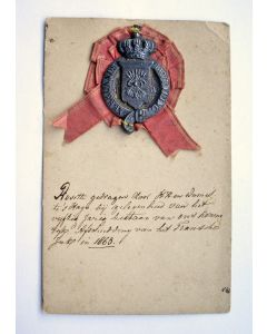 Draagteken 50 jaar onafhankelijkheid van het Koninkrijk 1863, herkomst Luitenant-Kolonel de Perponcher