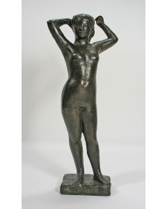 Bronzen sculptuur, 'Staand naakt'.