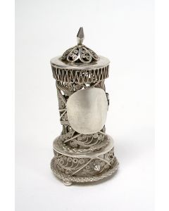 Zilveren miniatuur, potkachel, 19e eeuw 