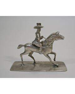 Zilveren miniatuur, ruiter te paard. Antonie Hellegers, Colijnsplaat, 1827 