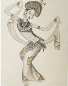 I Ketut Rudin, Balinese danseres, aquarel