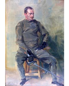 Leo Nardus, zelfportret als schermer, 1914