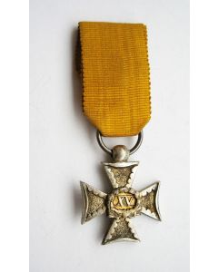 Zilveren kruis voor officieren van de schutterijen, 1866 (15 jaar), miniatuur draagmedaille