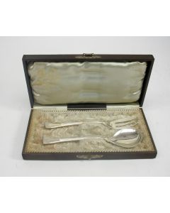 Zilveren gembercouvert in cassette van Hofjuwelier Oving, Groningen, ca. 1900