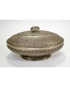 Zilveren dekselschaal, Java, 19e eeuw