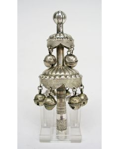 Zilveren rammelaar/rinkelbel, 19e eeuw