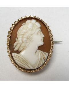 Camee broche in gouden montuur, 19e eeuw