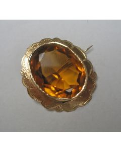 Gouden broche met citrien