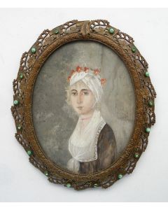 Portretminiatuur, jonge dame, ca. 1800